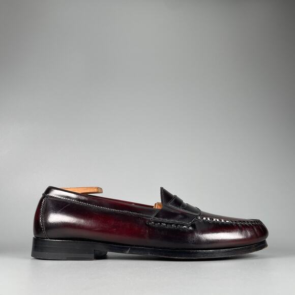 Cole Haan 03504 Men\'s 8.5 D Burgundy Leather Slip On Penny Loafer Dress Shoe GUC main image 9